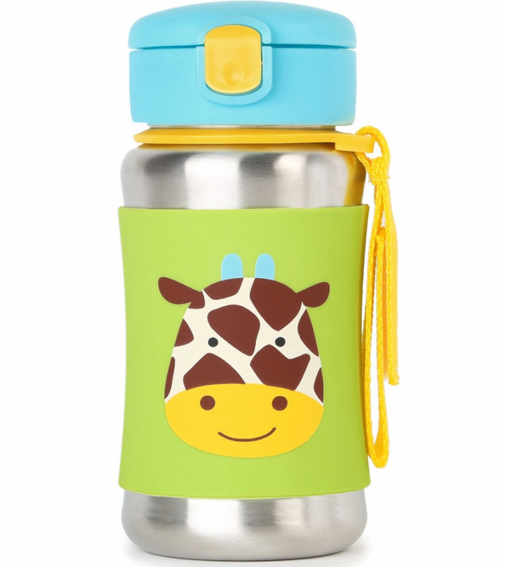 Skip Hop Zoo Giraffe szívószálas üvegtermosz - Zsiráf